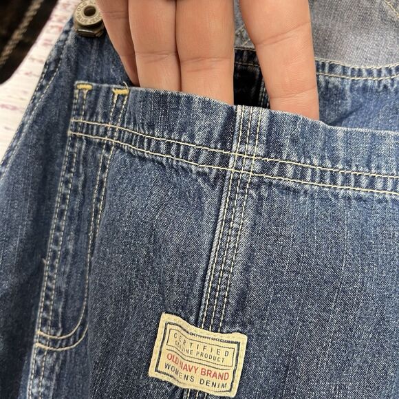 Y2K 2001 Old Navy Denim Overalls Carpenter Straight Leg Size Medium Women's - Picture 8 of 13